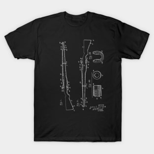 semiautomatic rifle Vintage Patent Hand Drawing T-Shirt